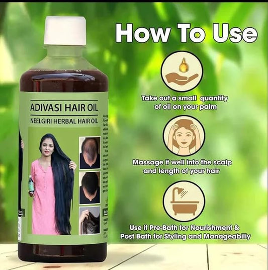 GCUT Neelgiri Herbal Adivasi Hair Growth Oil |Anti Hair fall & Anti Dandruff Oil | Suitable for All Hair Types(100 ml)