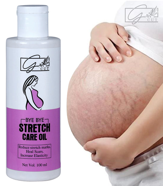 GCUT Stretch Care Oil For Reduce Stretch Marks, Heal Scars, Increase Elasticity (100 ML) - Pack Of 1
